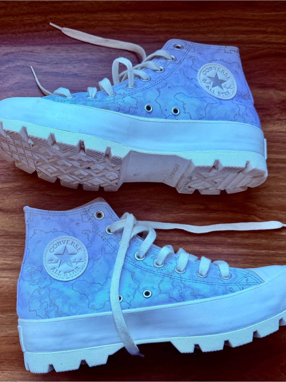 Converse High-Top Canvas Sneakers in Light Blue